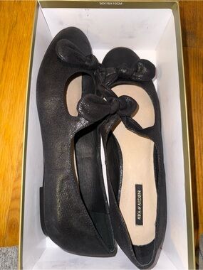 Ava & Aiden Black Bow Mary Jane Flats